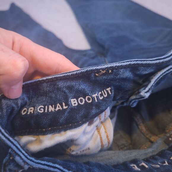 American Eagle Jeans Mens 30x30 Original Boot Cut Dark Wash Casual y2k Workwear - Picture 6 of 16